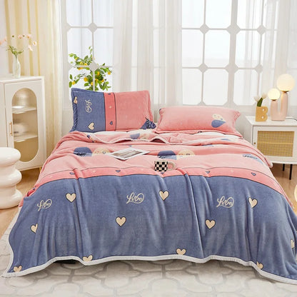 Manta de franela afelpada DecorBites™ - Funda de sofá y sábana para cama Queen doble, ideal para todas las estaciones