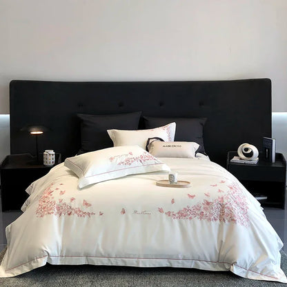 DecorBites™ Egyptian Cotton Bedding Sets in White, Queen King Ru Size Bed Linens