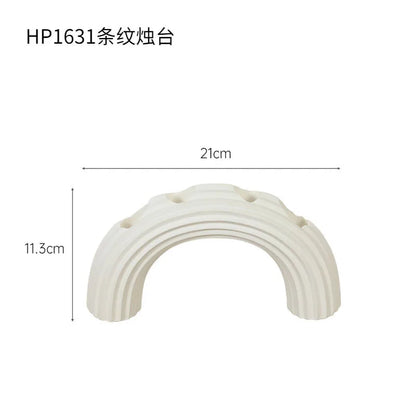 DecorBites™ Elegant White Ceramic Candlestick Holder for Home Decor and Dining Table