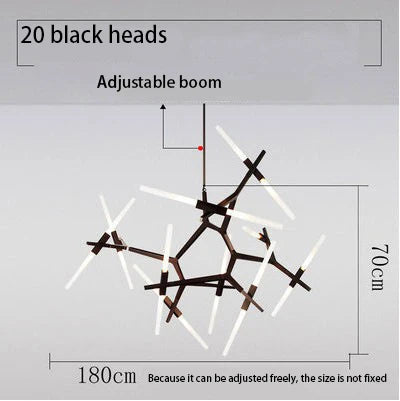 Black Gold LED Pendant 16-Head Dual-Tone