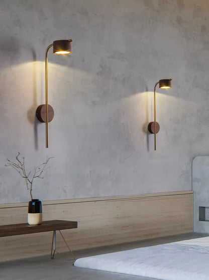 DecorBites™ Black Walnut Wood LED Wall Lamp: Luxury Nordic Bedroom Reading Light