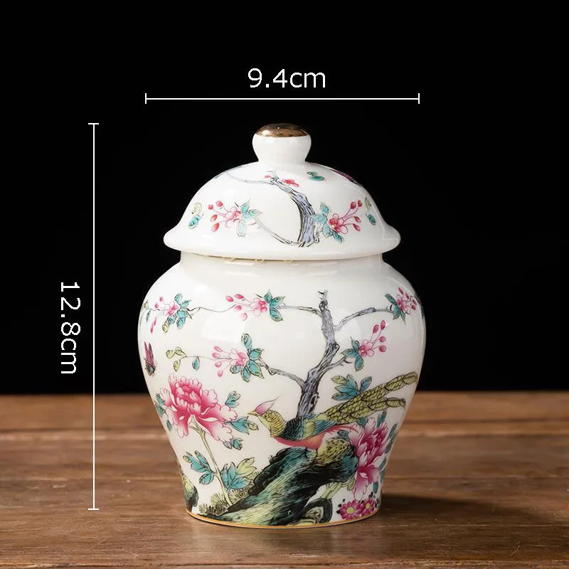 DecorBites™ Blue White Porcelain Tea Canister Organizer Box Coffee Container Caddy Jar