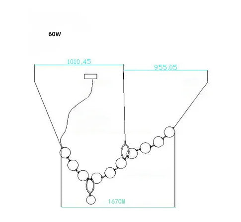 DecorBites™ Brass Artistic Necklace Chandelier Lighting for Living Room