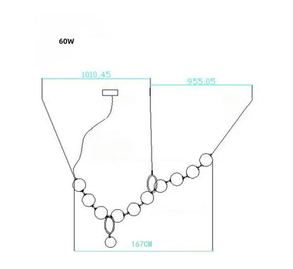 DecorBites™ Brass Artistic Necklace Chandelier Lighting for Living Room