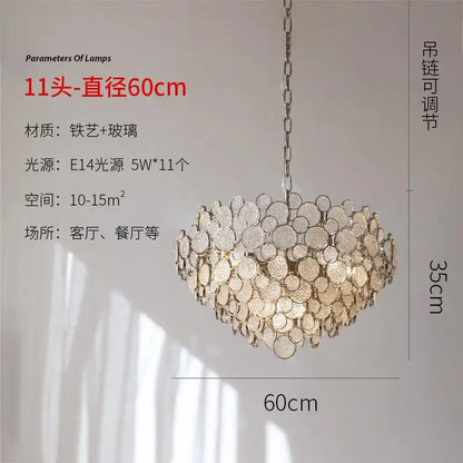 DecorBites™ Glass Led Chandelier: Modern Luxury Designer Pendant Lights for Living Room, Bedroom, Study