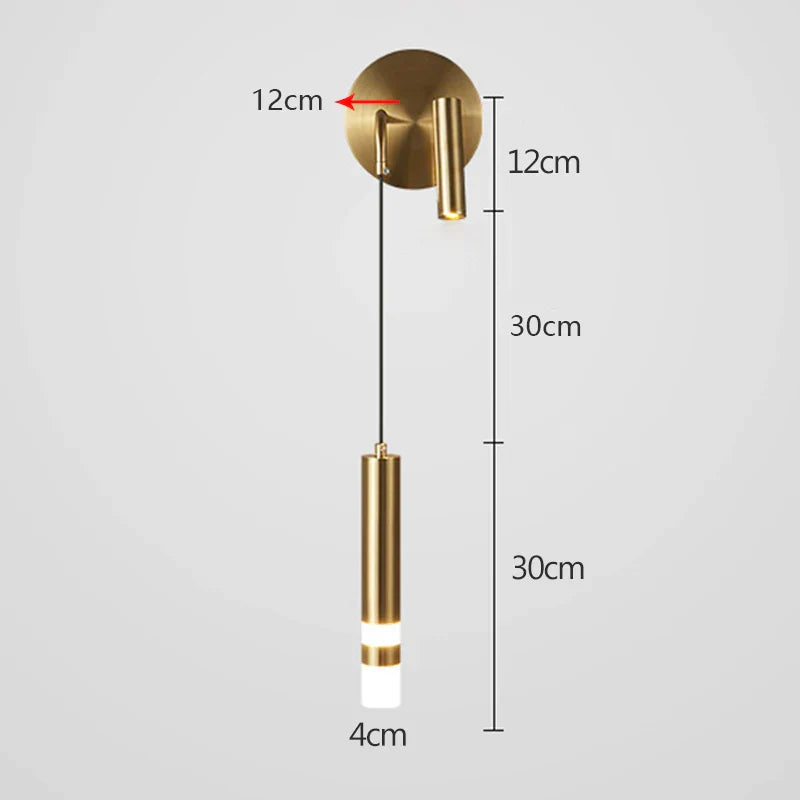 DecorBites™ Gold LED Wall Lamp: Luxurious Nordic Spotlight for Home Bedside, Living Room, Bed Wall Light