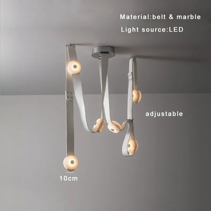 DecorBites™ Leather Marble Ceiling Pendant Lights - Adjustable Hanging Lamp for Dining Room & Bedroom
