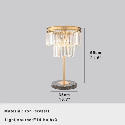 DecorBites™ Crystal Table Decor Lamp 3000K E14 Bulb Desk Light for Bedside Office