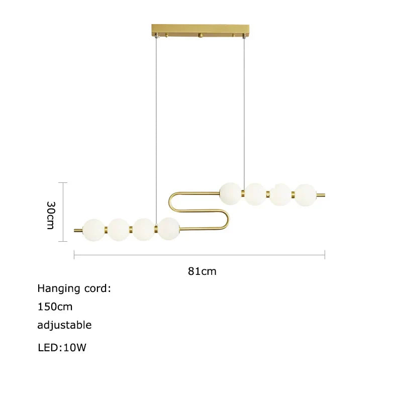 Lámpara de araña colgante LED DecorBites™ Love Gold Chrome para comedor