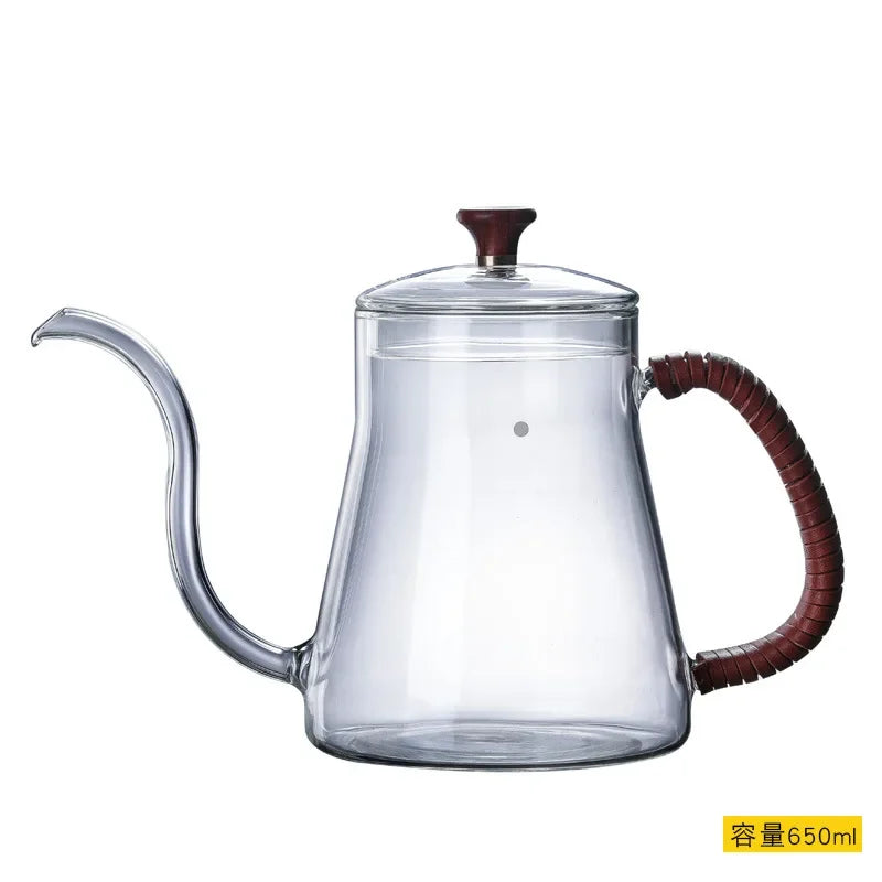 DecorBites™ Glass Coffee Pot Hand Drip Kettle Accessories