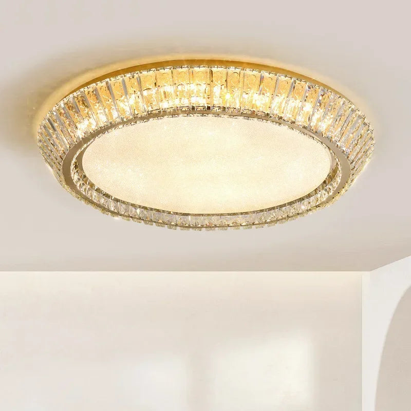 Decorbites™ Lámpara de techo LED de cristal dorado para comedor y sala de estar