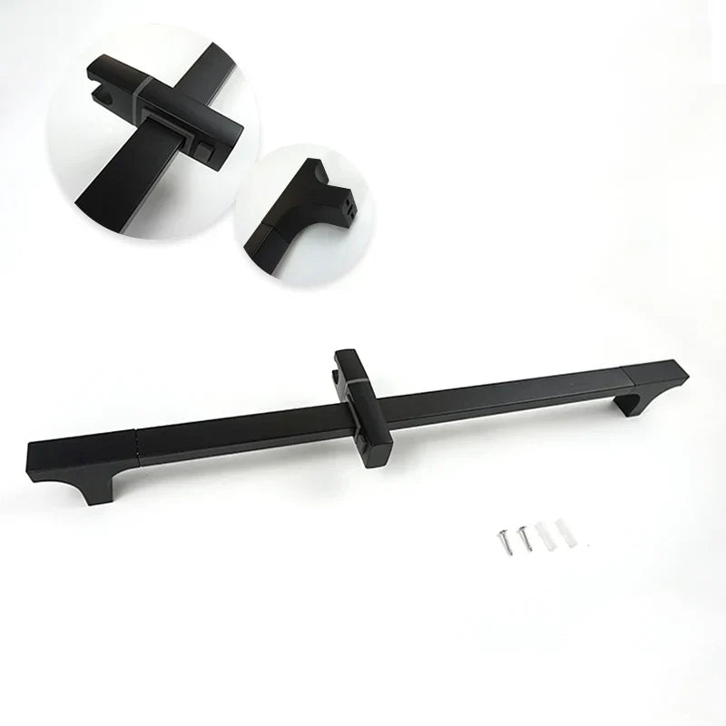 مجموعة قضبان دش DecorBites™ السوداء القابلة للتعديل بثلاث وظائف وتصميم بسيط وخرطوم بطول 1.5 متر