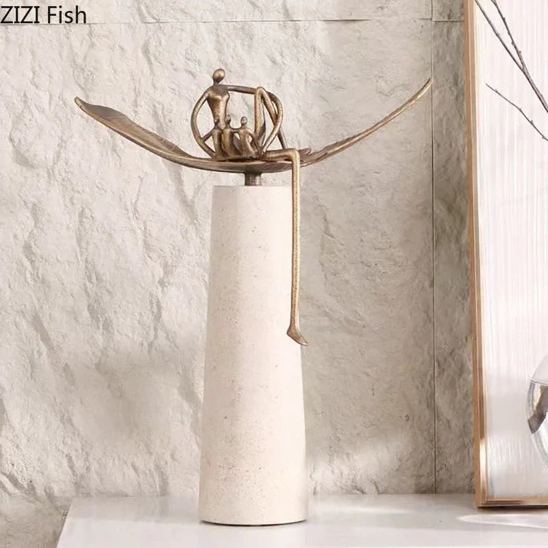 DecorBites™ Abstract Character Marble Sculpture Room Decor