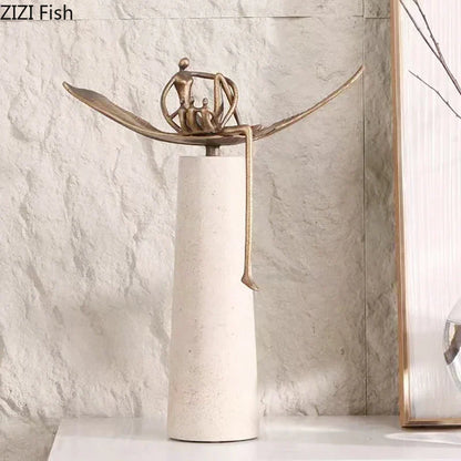 DecorBites™ Abstract Character Marble Sculpture Room Decor