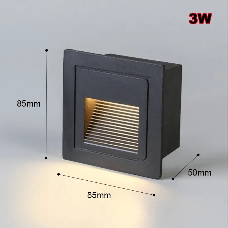 Aplique de pared LED empotrable DecorBites™ para escalones y escaleras exteriores, resistente al agua IP65.