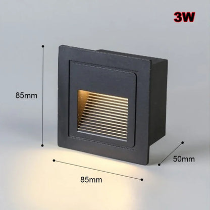 Aplique de pared LED empotrable DecorBites™ para escalones y escaleras exteriores, resistente al agua IP65.