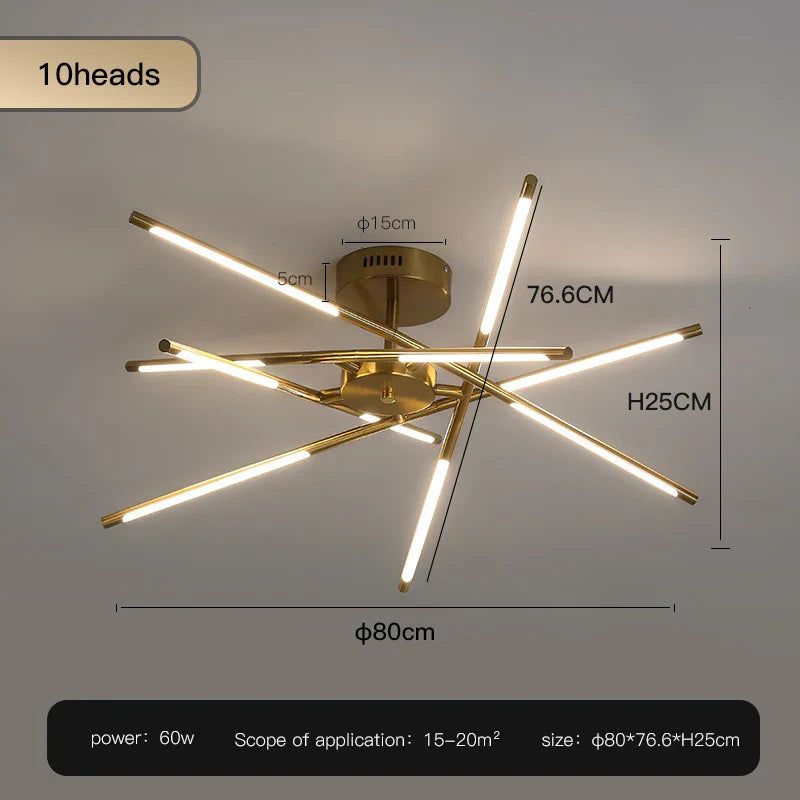 Decorbites™ Gold LED Deckenleuchter für Wohnzimmer Schlafzimmer Küche - Dimmbare Pendelleuchte