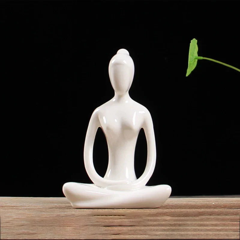 DecorBites™ Abstract Yoga Figure Porcelain Statue Home Decor Sculpture