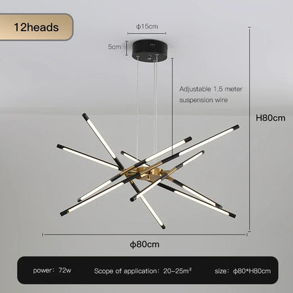DecorBites™ Black LED Ceiling Chandelier for Nordic Modern Home Decor