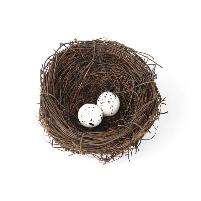 DecorBites™ Handmade Round Rattan Bird Nest Decoration