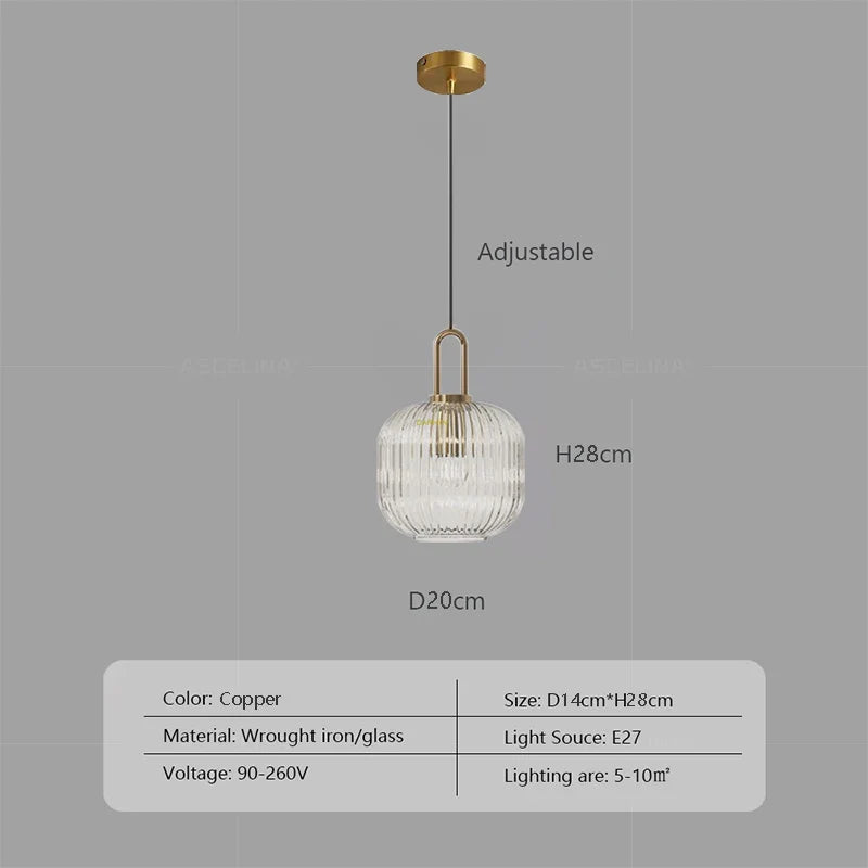 Japanese Glass Pendant Light With Iron Accents