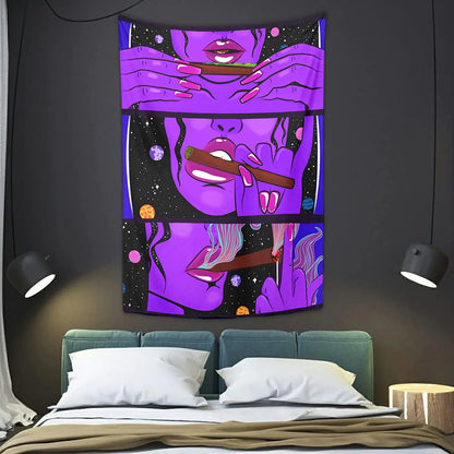 Mystery Smoke Psychedelic Wall Tapestry by Decobites