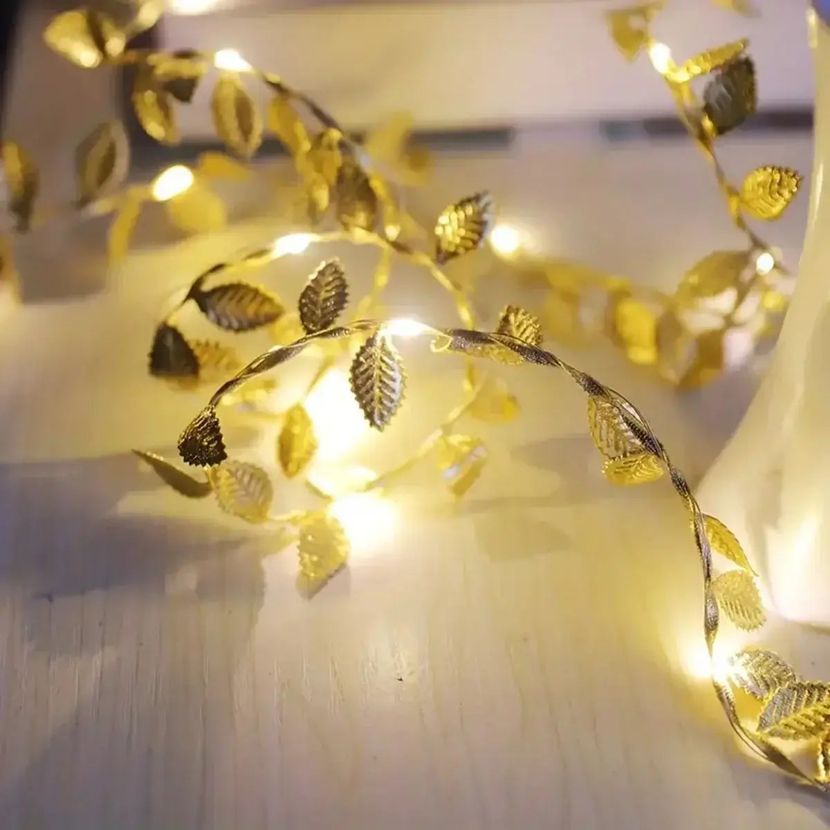 Decorbites™ Luces de Hadas de Hojas de Plata Dorada para Eventos