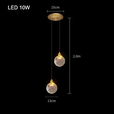 DecorBites™ Bubble Crystal Chandelier Hanging Lamp: Modern LED Pendant Lights for Home Decor