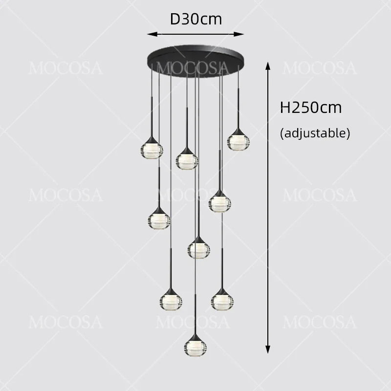 Black Water Drop Acrylic LED Pendant Light
