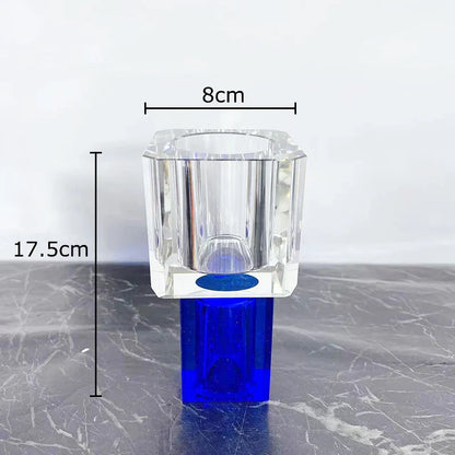 مزهرية زجاجية مربعة هندسية من ديكور بايتس™، زهور صناعية، تنسيق زهور عصري