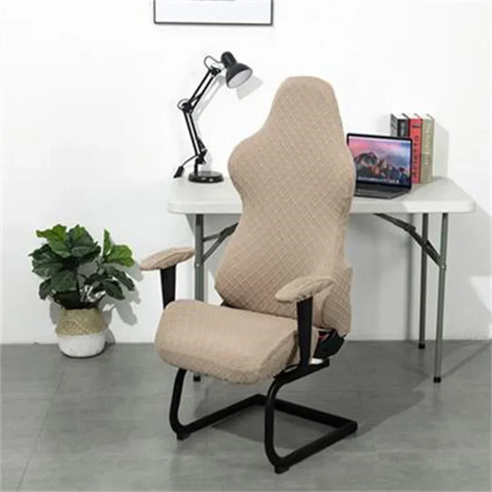 Decobites High Back Armchair Cover: Elastic Accent for Office Computer Game Solid Chair