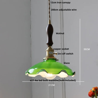 DecorBites™ Green Glass Adjustable LED Pendant Lights for Modern Nordic Home Decor