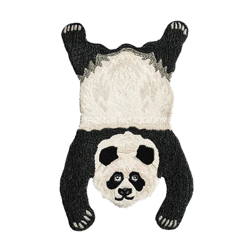 DecorBites™ Boho Black Bear Rug 80x120cm: Hand Tufted Animal Shaped Area Carpet