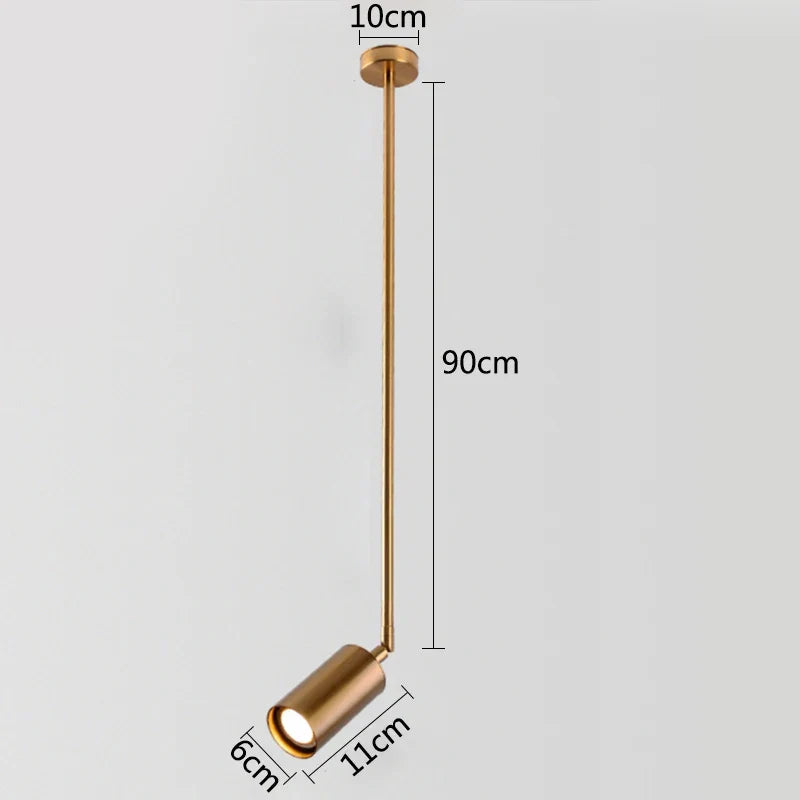 DecorBites™ Gold Long Arm Ceiling Pendant with Rotating LED Spotlights