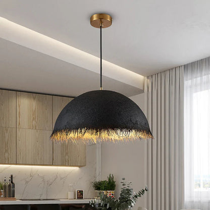 DecorBites™ Gold White Half Nest Pendant Lamp for Stylish Home & Restaurant Lighting