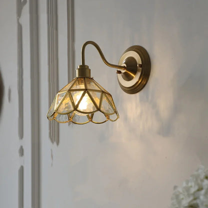 ديكوربايتس™ مصباح حائط LED من النحاس والزجاج الأزرق، مناسب للسلالم والمطعم وغرفة النوم، طراز E27