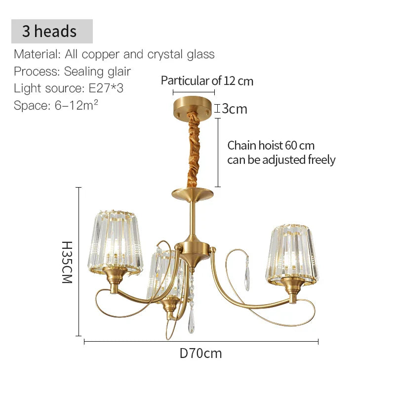 DecorBites™ Bronze Villa All Copper Chandelier - Modern Light Luxury for Living Room