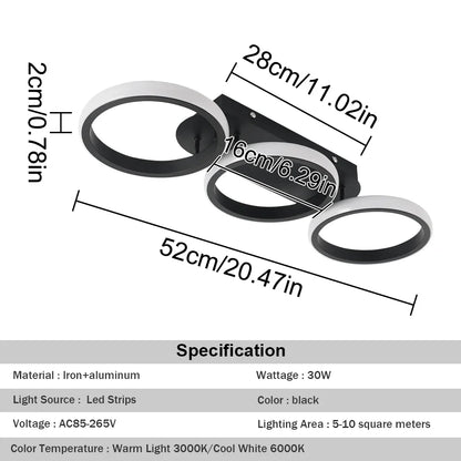 مصباح سقف LED أكريليك من DecorBites™: ثريا نورديك عصرية لغرفة المعيشة وغرفة الطعام والممر