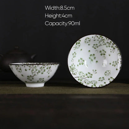 DecorBites™ Blue and White Porcelain Hand-Painted Tea Cups - Set of 1