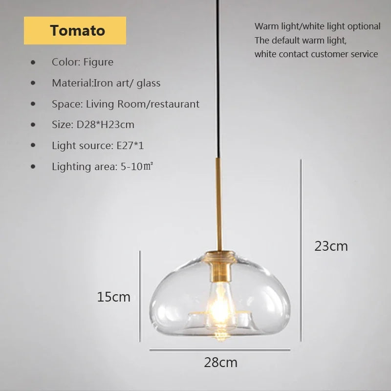 DecorBites™ Industrial Loft Glass Pendant Light for Kitchen Restaurant Decor