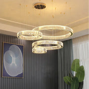 Decorbites™ Lámpara de Araña de Cristal Dorado: Halo Colgante LED de Lujo Moderno Nórdico para Sala de Estar