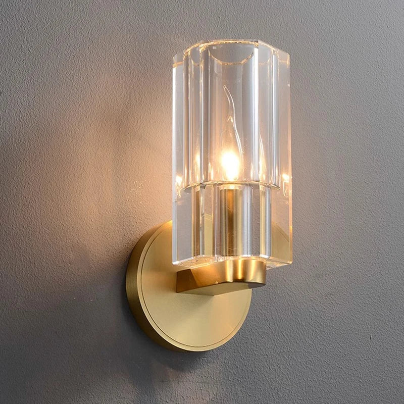 DecorBites™ Bronze Copper Crystal Sconce Wall Lamps for Living Room & Bedroom