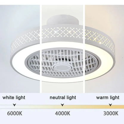 مروحة سقف LED لغرفة النوم من DecorBites™ مزودة بجهاز تحكم عن بعد - ثريا صغيرة وعصرية