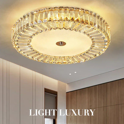 DecorBites™ Crystal Round Ceiling Lamps LED Indoor Lighting Luxury Chandelier for Modern Home