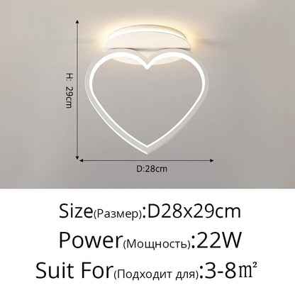 DecorBites™ Heart Ceiling Light: Modern Hallway Aisle Entryway Lighting Fixture