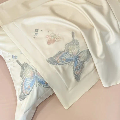 Decobites Butterfly Embroidery 800TC Egyptian Cotton Bedding Set - Quilt Cover, Sheet, Pillowcases