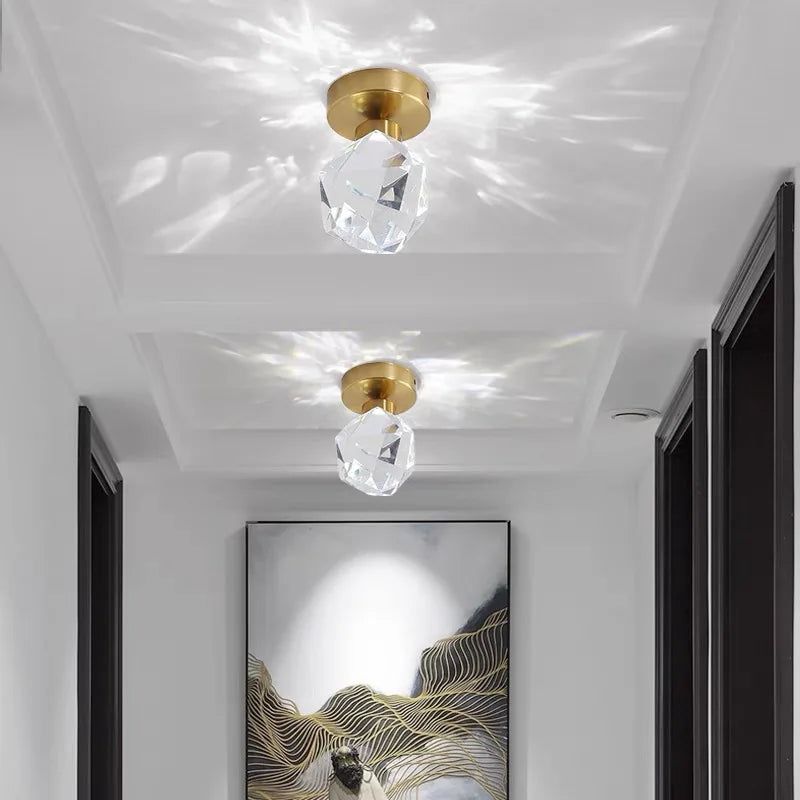 DecorBites™ Diamond Crystal Ceiling Lights: Modern & Elegant Lighting Fixture for Home Decor