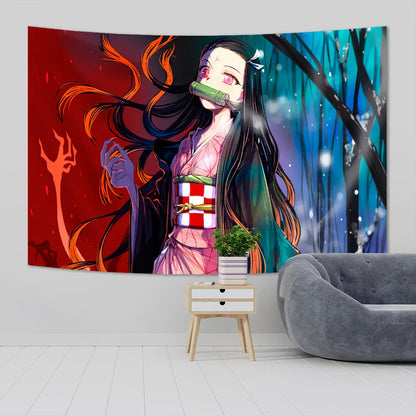 Decobites Demons Slayer Anime Cloth Wall Tapestry Room Decor