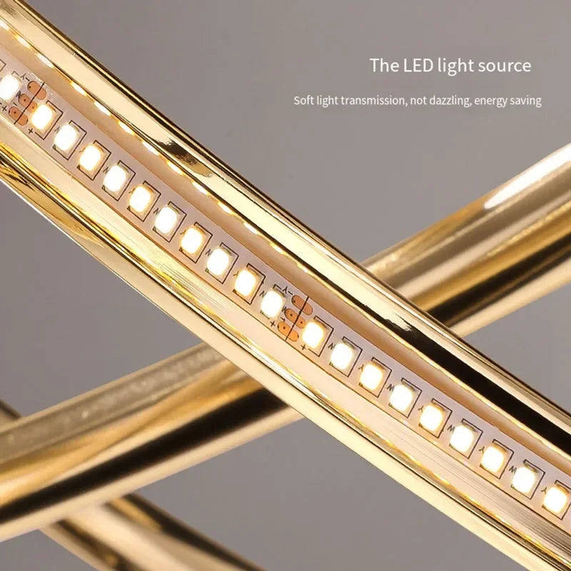 ثريا سقف LED هندسية من DecorBites™ بخطوط فنية وإضاءة معلقة عصرية