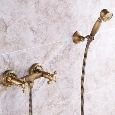 DecorBites™ Brass Bathtub Shower Set Wall Mounted - Hot and Cold Mixer Taps